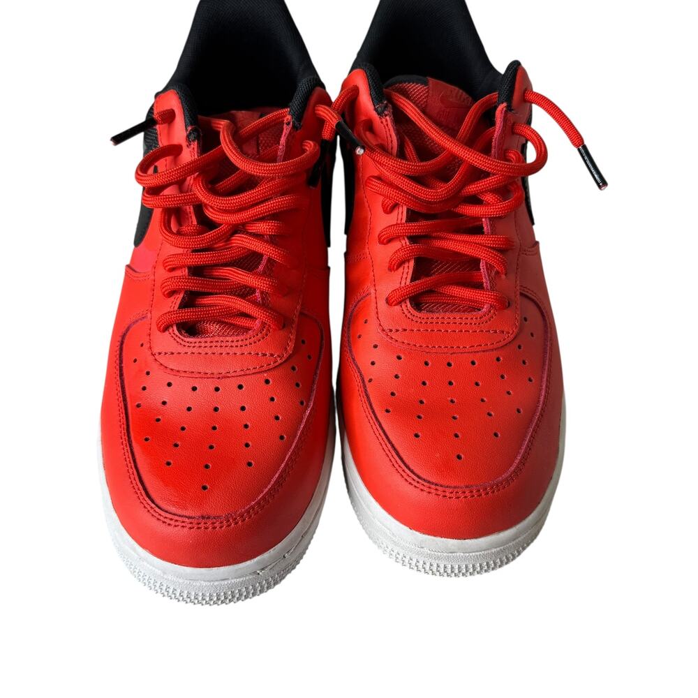 Nike Air Force 1 Low Mens 8.5 Habanero Red Black White Sneakers Tennis Shoes - Picture 2 of 11